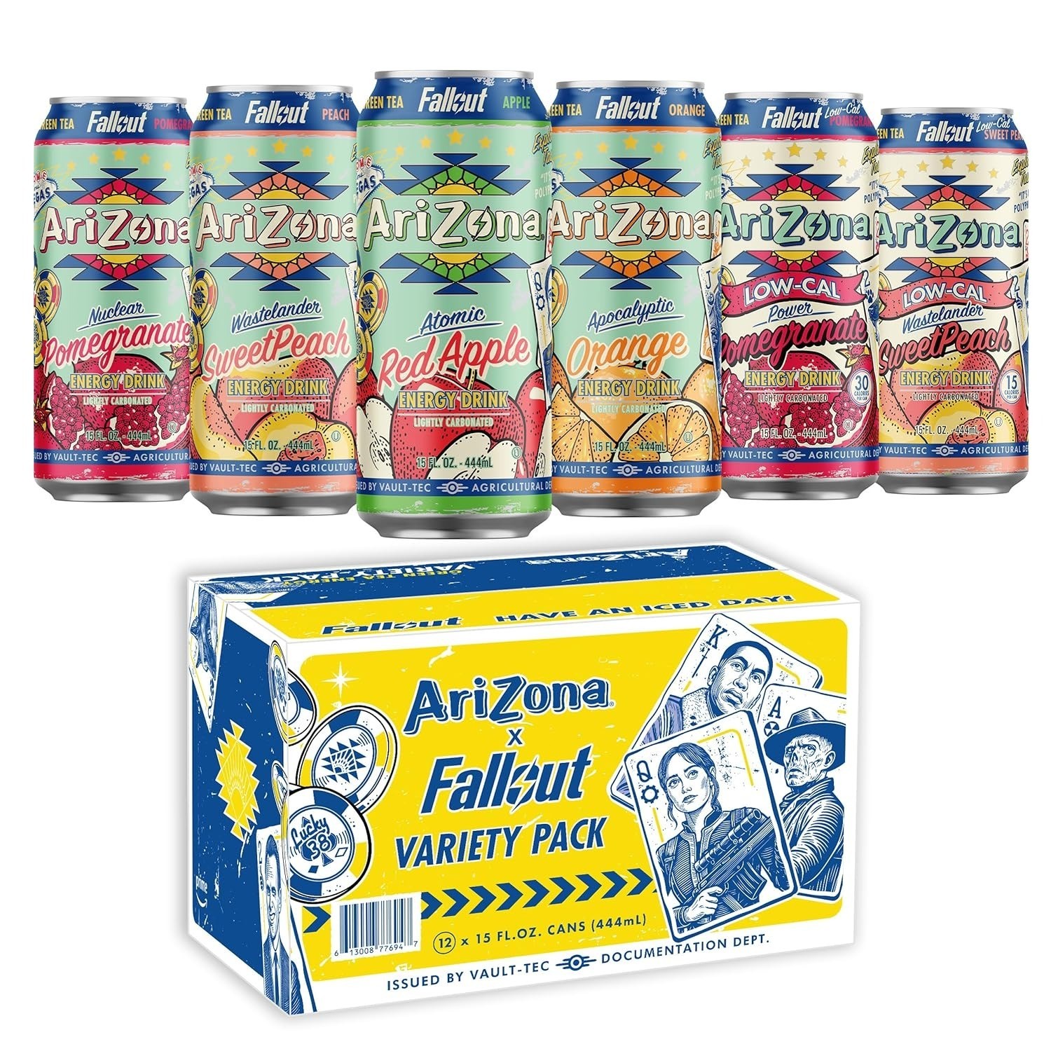 AriZona x Fallout Green Tea Energy Drink Variety Pack 15 Fl Oz 12 Pack Cans
