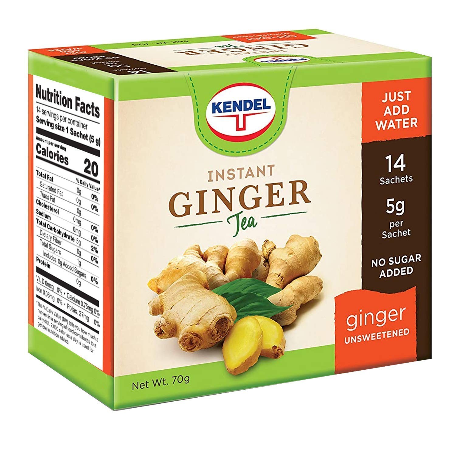 Instant Ginger Tea – Unsweetened Real Ginger Powder Drink – Caffeine Free Dig…
