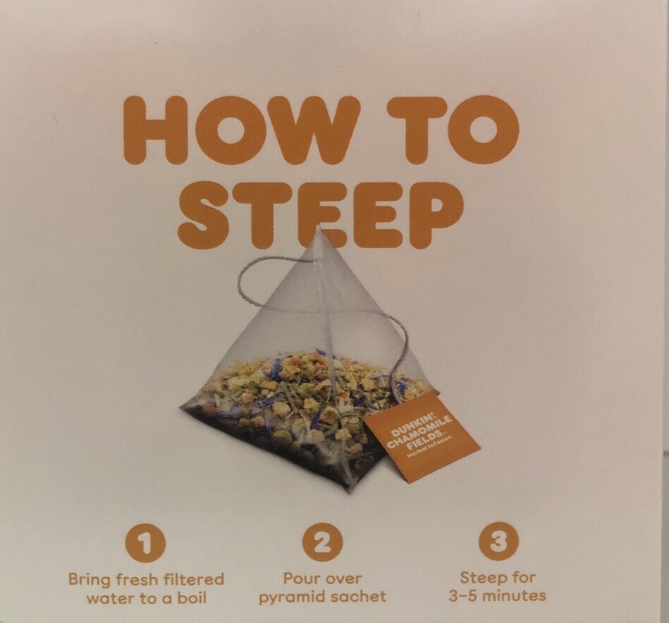 Dunkin Donuts Chamomile Fields Herbal Infusion Tea With 15 tea bags 1.6OZ