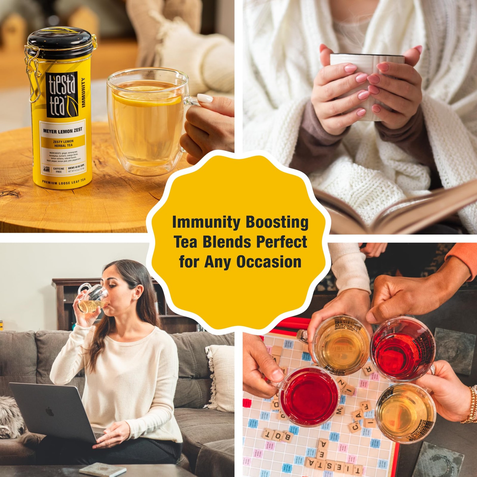 – Meyer Lemon Zest, Loose Leaf, Zesty Lemon Herbal Tea, Premium Non-Caffeinat…