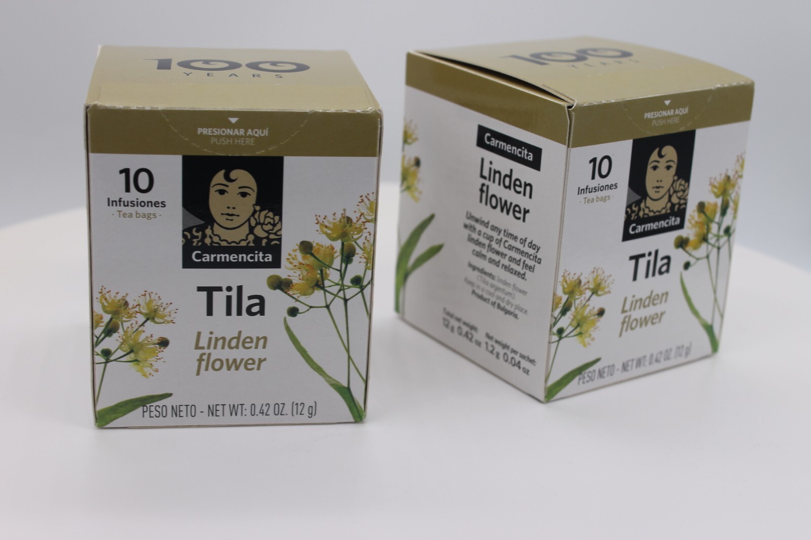 2 Carmencita Tila Tea. Linden flower (10 bags/each box ) 12g (0.42oz).