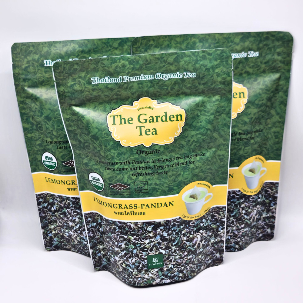 Tea Lemongrass Pandan Herbal Organic Natural Premium Thai Drink Set 75 Tea Bags
