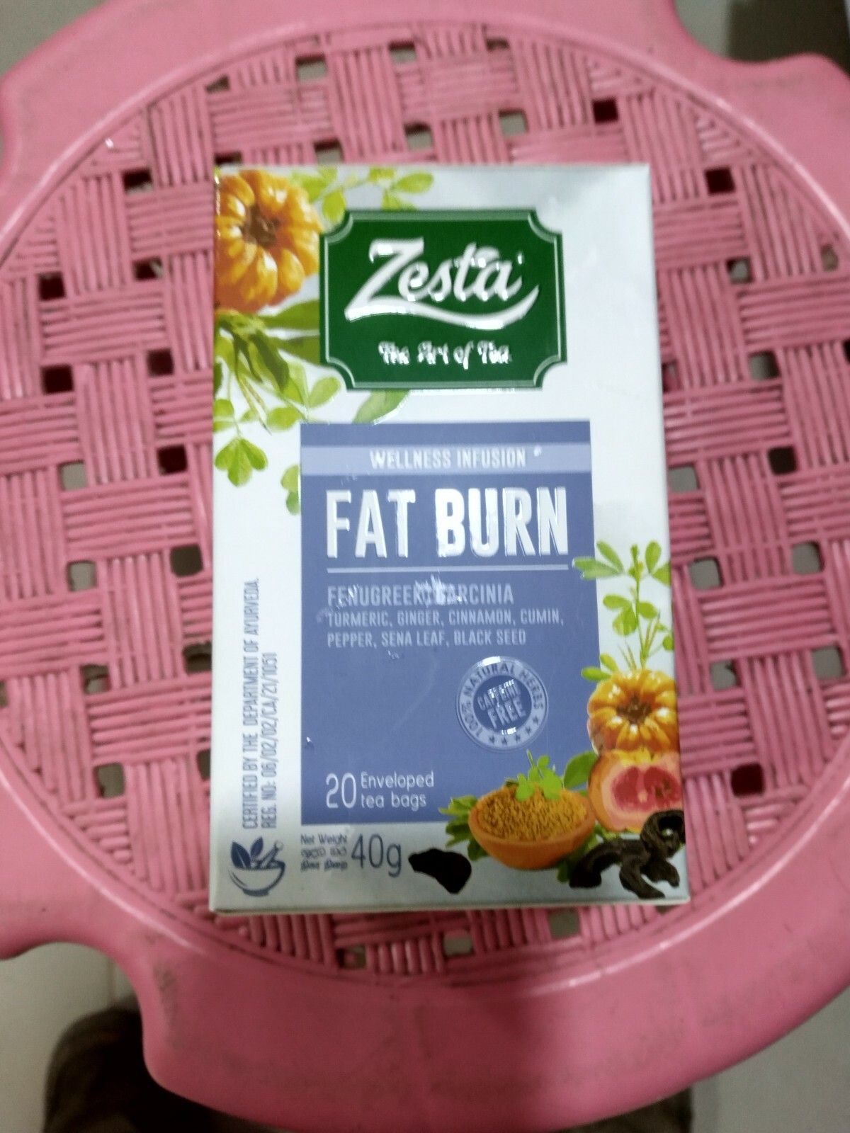 Zesta Wellness Infusion FAT BURN 20 Enveloped tea bag Natural Herbs Ayurveda 40g