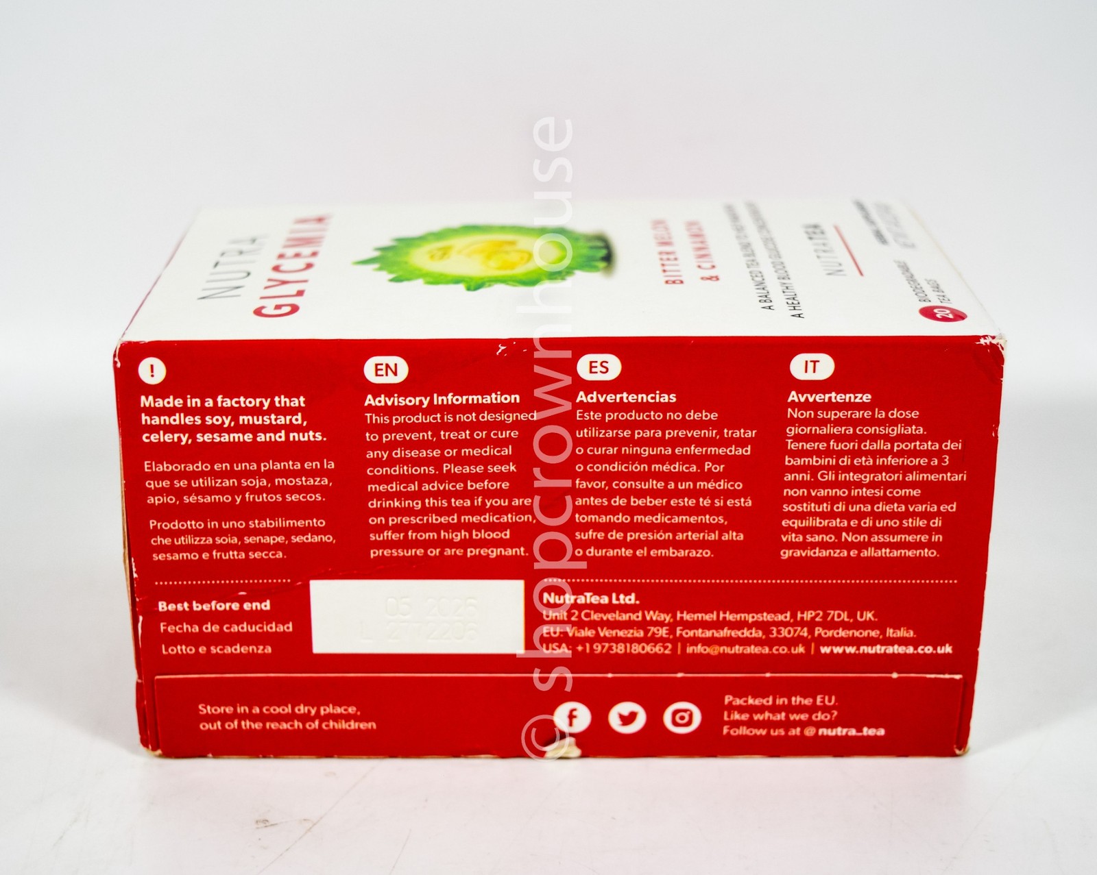 Nutratea Nutra Glycemia Tea Bitter Melon and Cinnamon 20 Herbal Tea Bags 06/2026