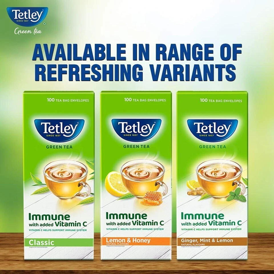 Tetley Green Tea, Regular, 100 Tea Bags Free Shipping World Wide