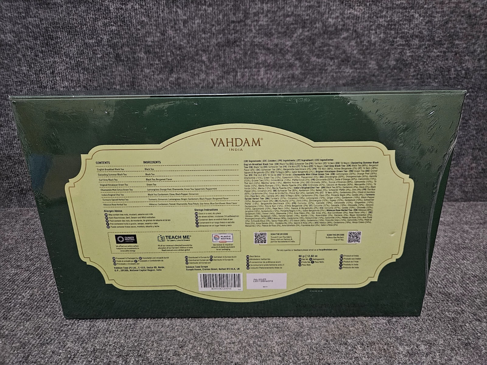 Vahdam India Assorted Sampler FOUNDER’S SELECT 40 Pyramid Tea Bags