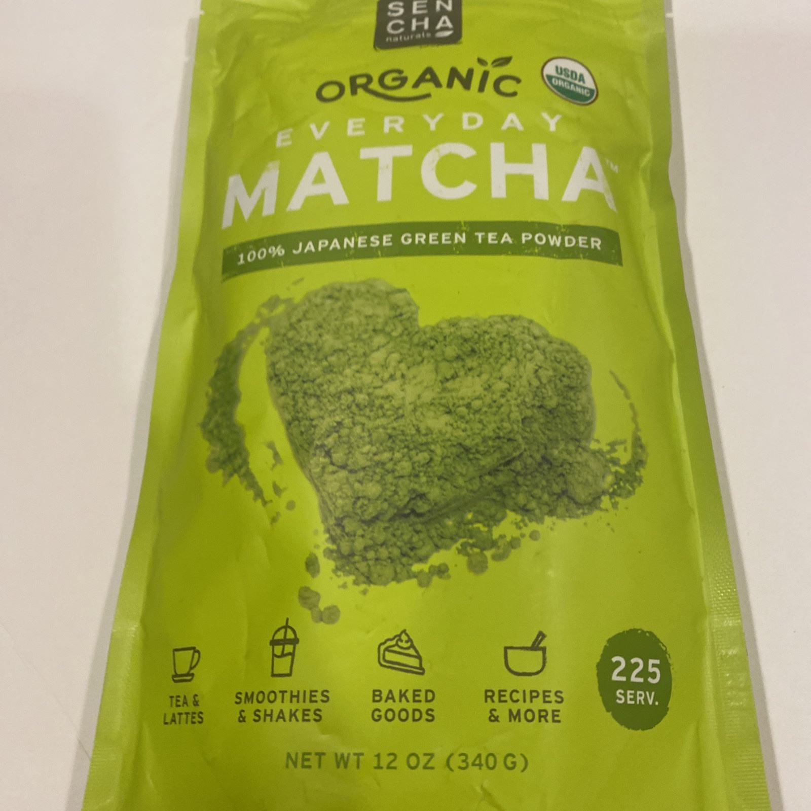 Sencha Naturals 100% Organic Matcha Green Tea Powder 12 Ounce Bag EXP 09/30/2027