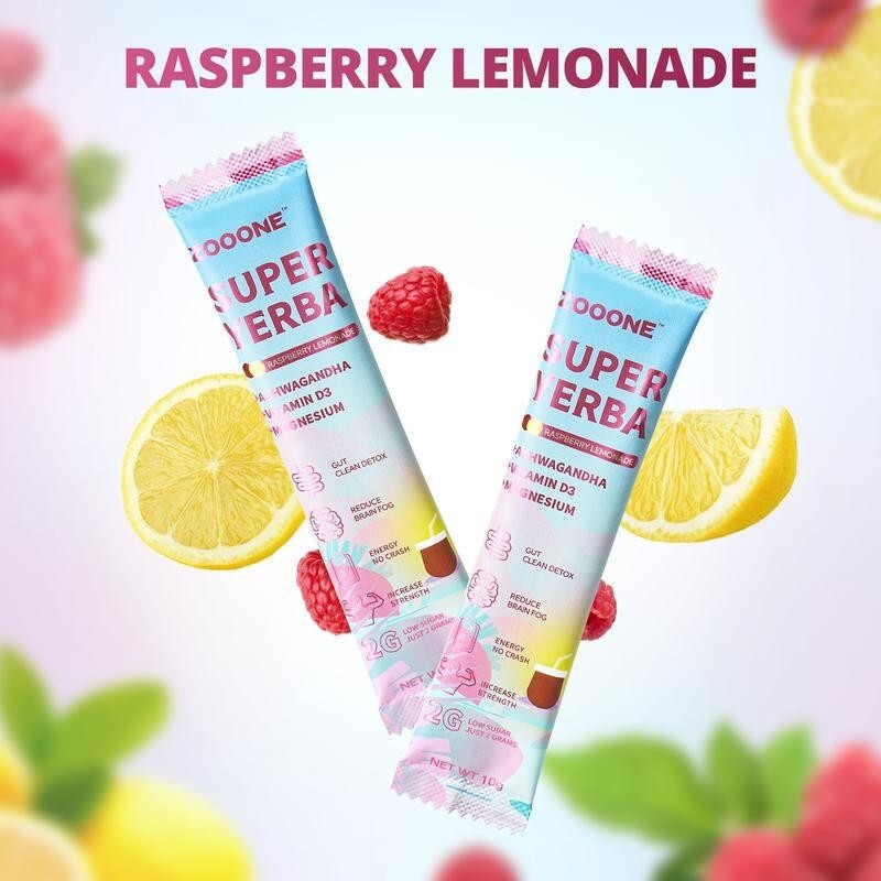 1-3PCS Zooone Super Yerba 30 Packets Raspberry Lemonade – Clean Energy & Detox