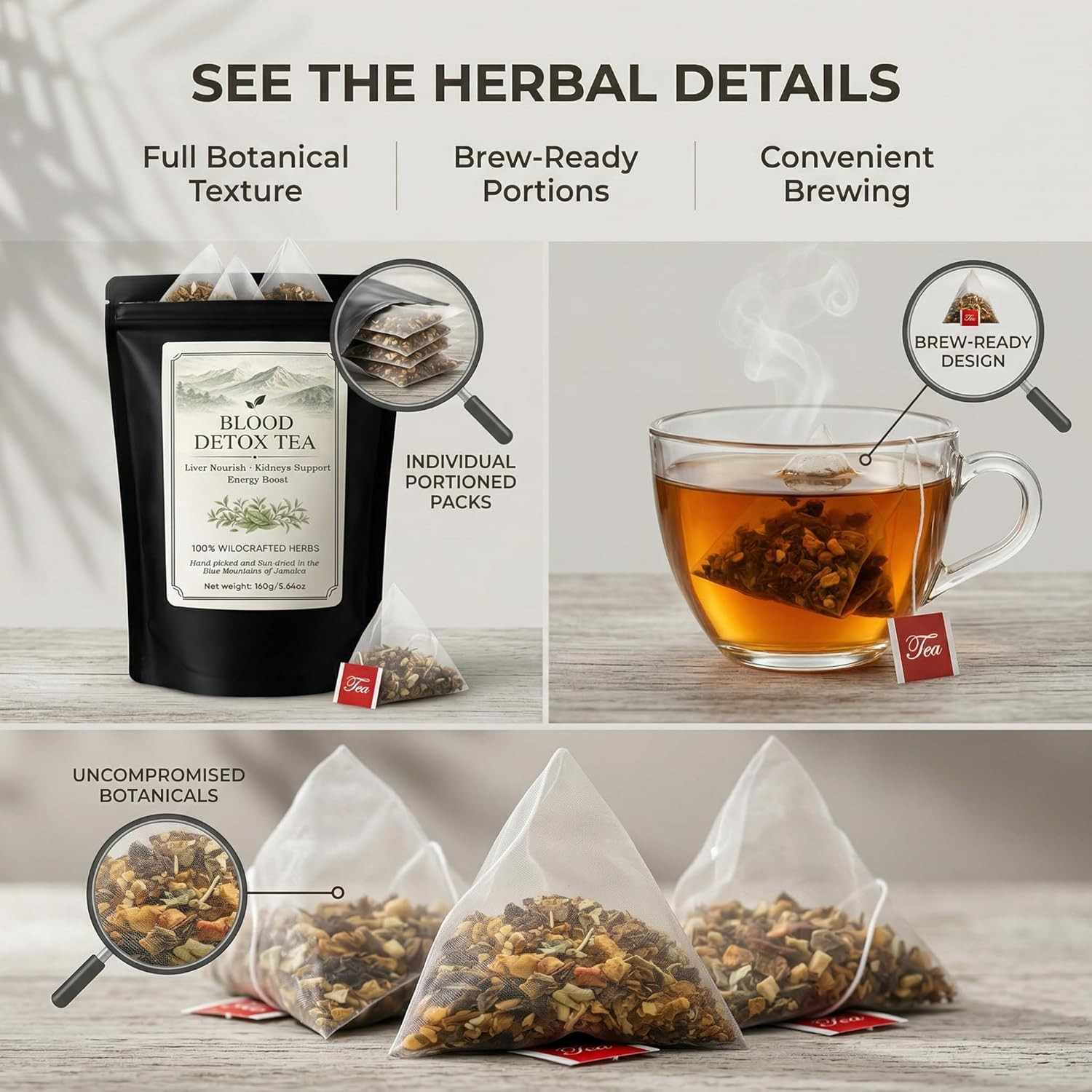 Blood Detox Tea Jamaica, jamaican healing garden Wildcrafted Tea Blend with Guac