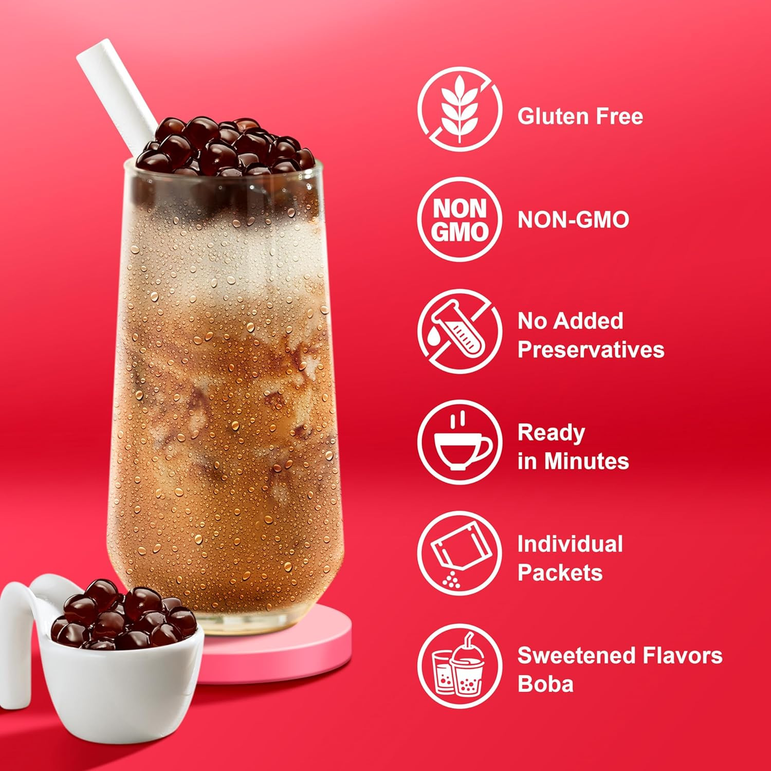 J WAY Instant Boba Bubble Pearl Milk Tea Kit with Authentic Brown Sugar Tapioca