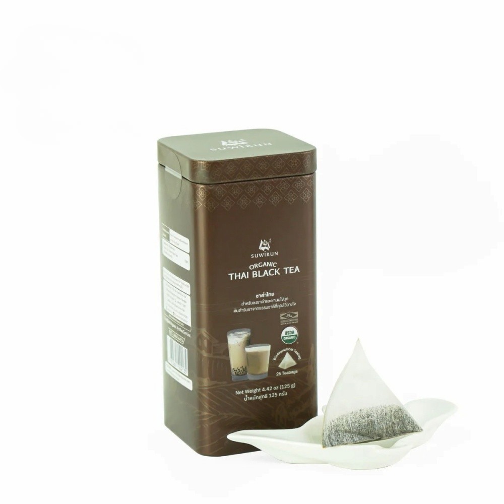 Suwirun USDA Organic Thai Black Tea Assam 25 Biodegradable Teabags 125g Tin