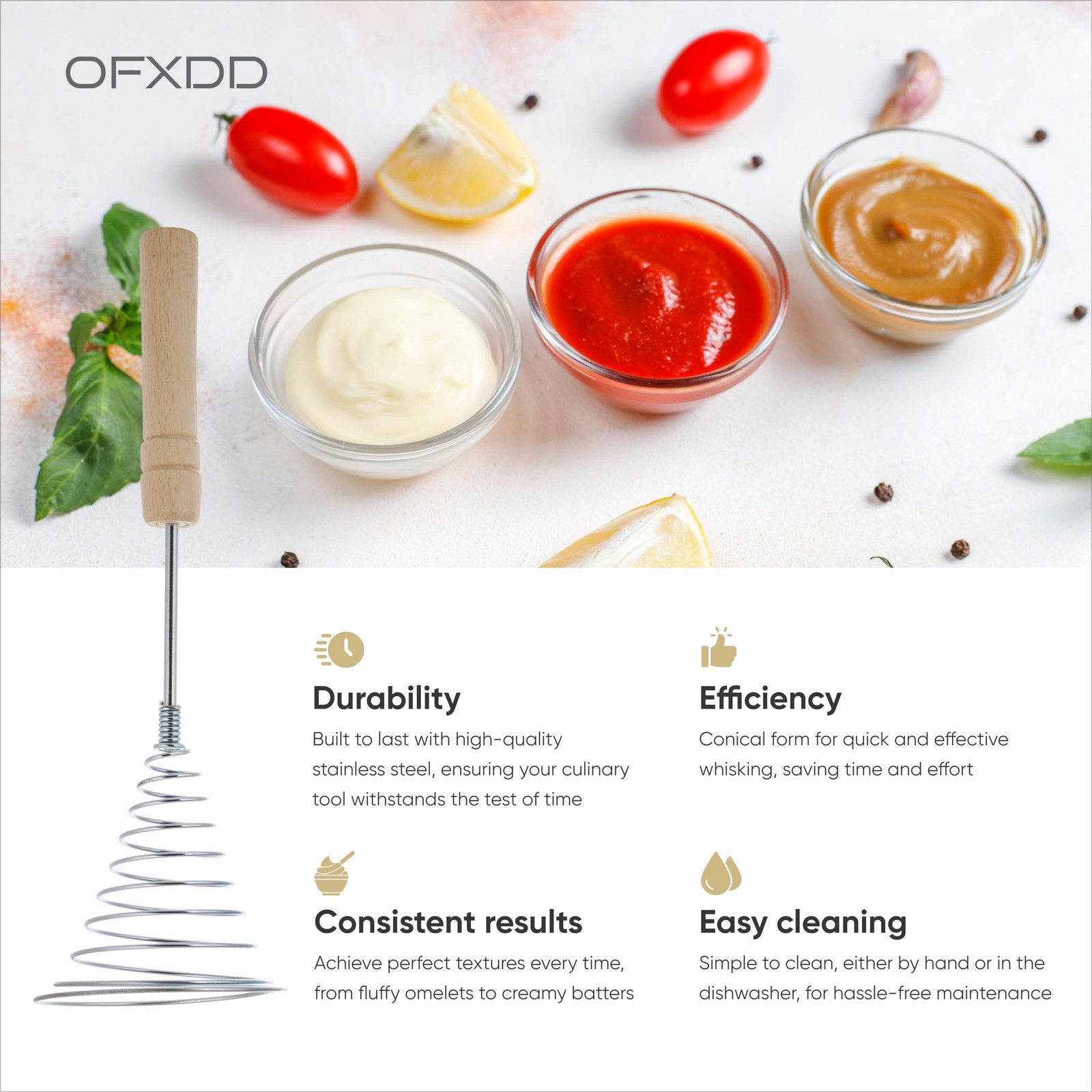 Stainless Steel Spring Coil Whisk 1 Pcs – Wire Whip Egg 9.8 inches, Silver