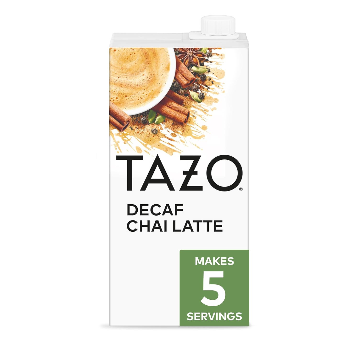 TAZO Decaf Chai Latte, Black Tea Concentrate, Easy-To-Serve Chai Tea for Everyda