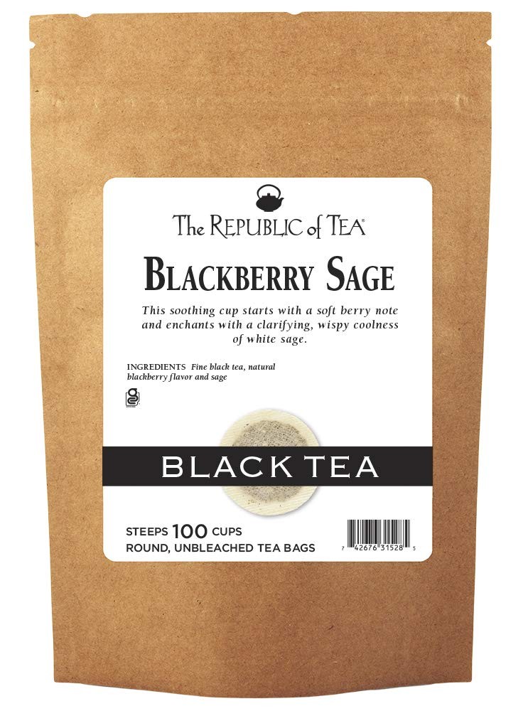 – Blackberry Sage Black Tea, Refill Bag | 100 Tea Bags, Gourmet Black Tea