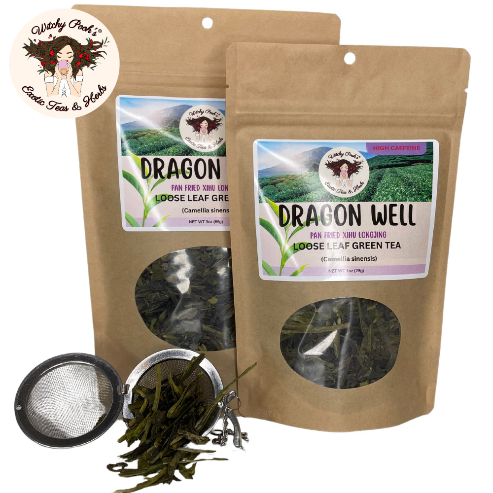 Dragon Well Loose Leaf Green Tea, High Caffeine Equal to Coffee