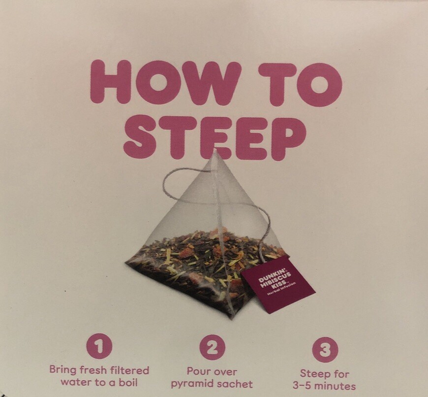 Dunkin Donuts Hibiscus Kiss Tea With 15 tea bags Herbal Infusion Natural Flavors