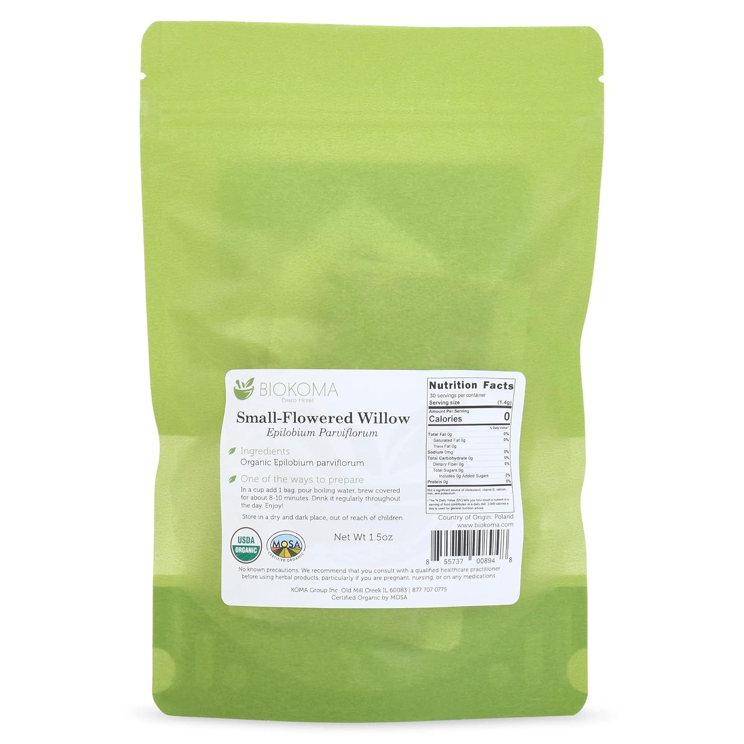 Pure and Organic Small-Flowered Willow Epilobium Parviflorum Dried Herb 30 Tea B
