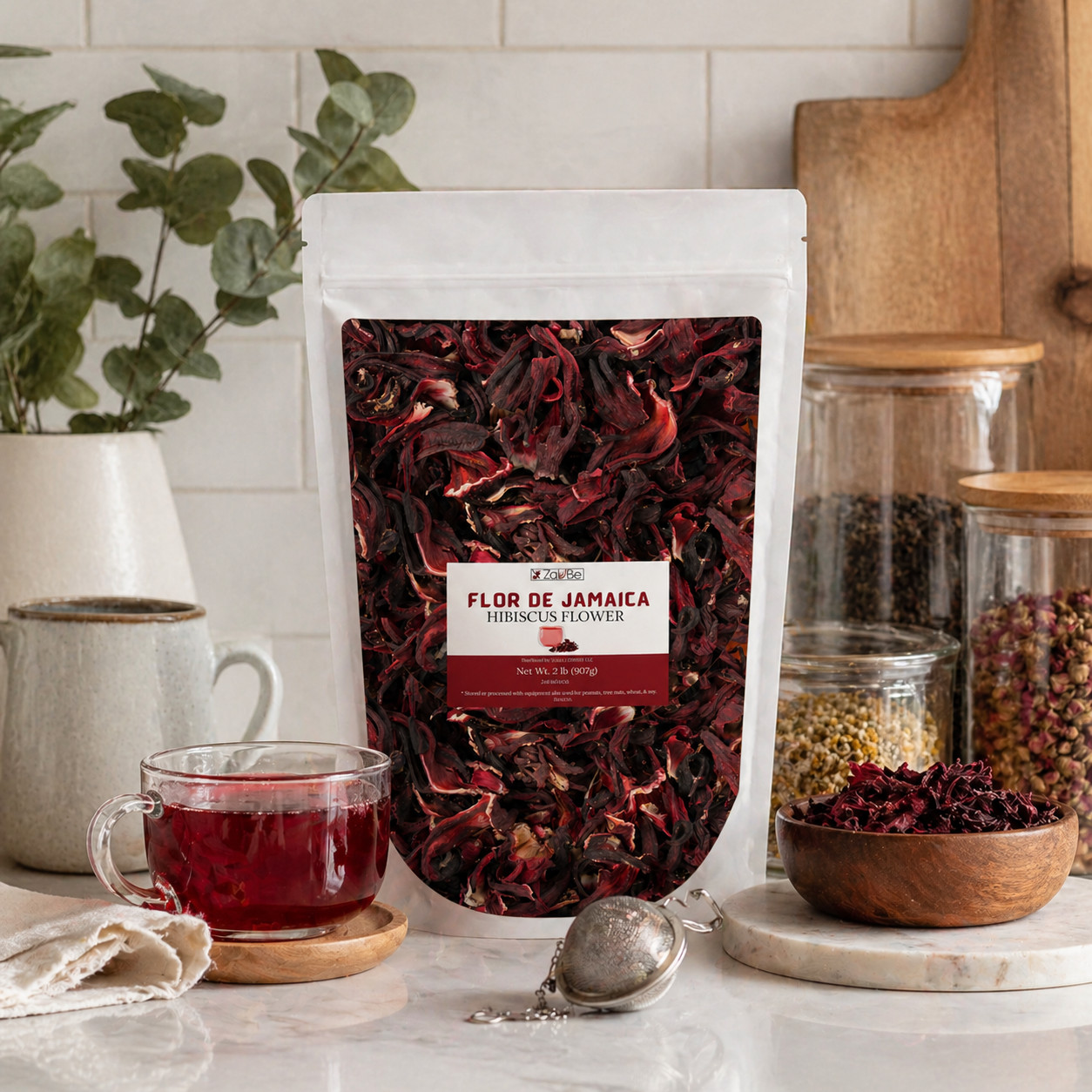 ZAVBE Hibiscus Tea Dried Hibiscus Flower, Loose Leaf, Sifted, Flowers & Petals