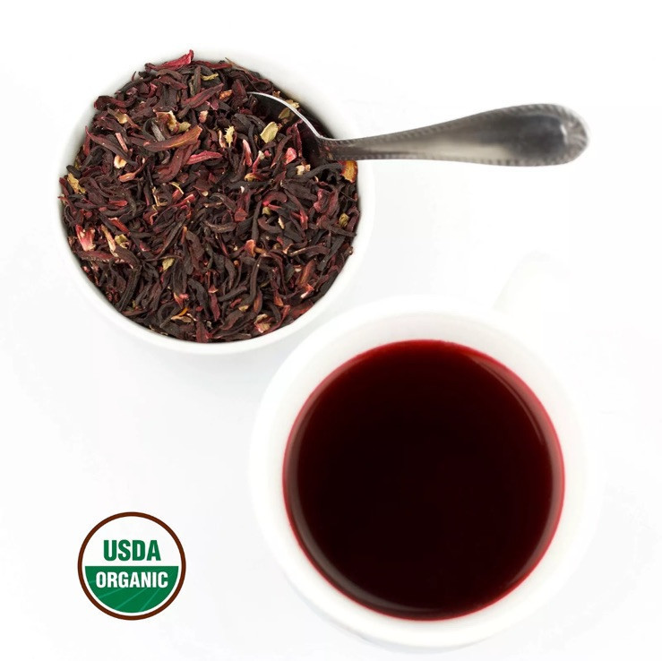Hibiscus Tea 1LB (16Oz) 100% CERTIFIED Organic Hibiscus Flowers Herbal Tea