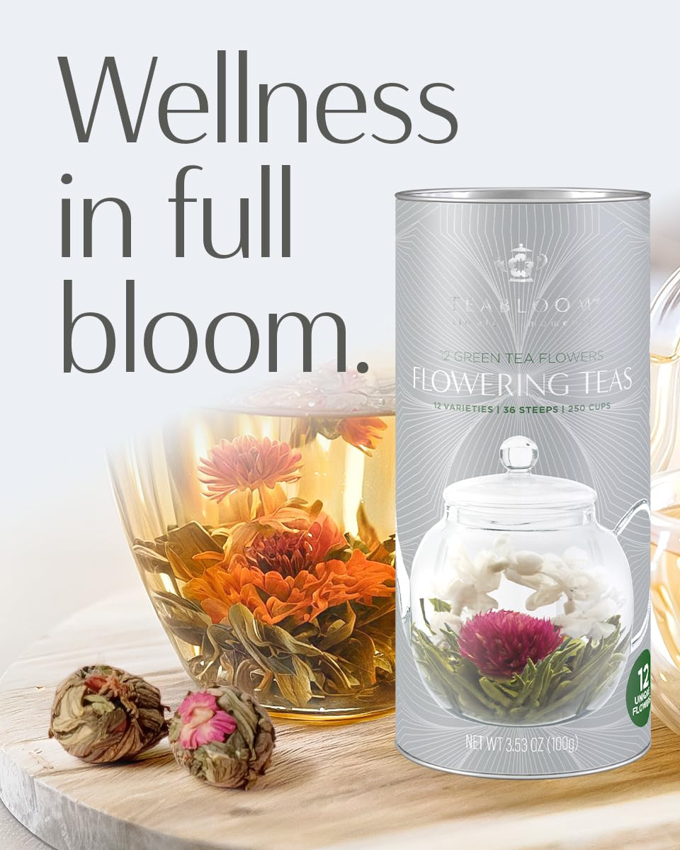Flowering Tea – 12 Unique Varieties of Fresh Blooming Tea Flowers – Hand-Tied Na