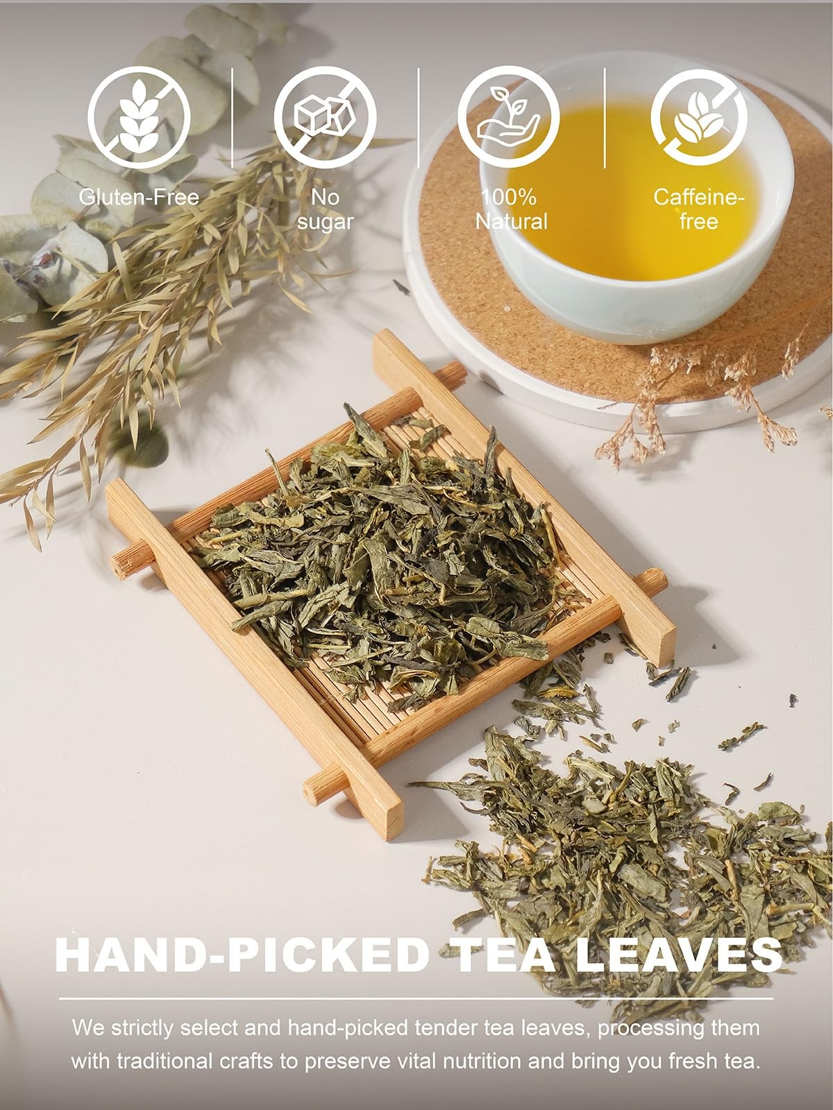 Decaf Green Tea CO2 Decaffeinated Loose Leaf Smooth Delicate Flavor 7 oz