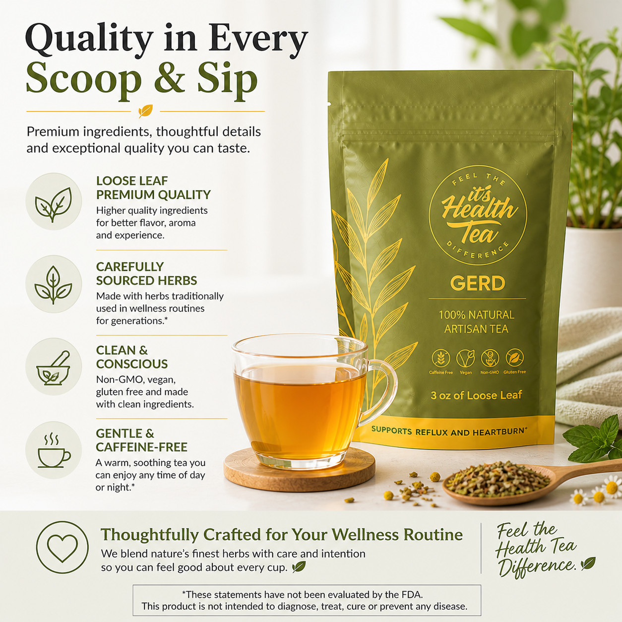 GERD Natural Herbal Tea for Acid Reflux & Heartburn Relief and Support