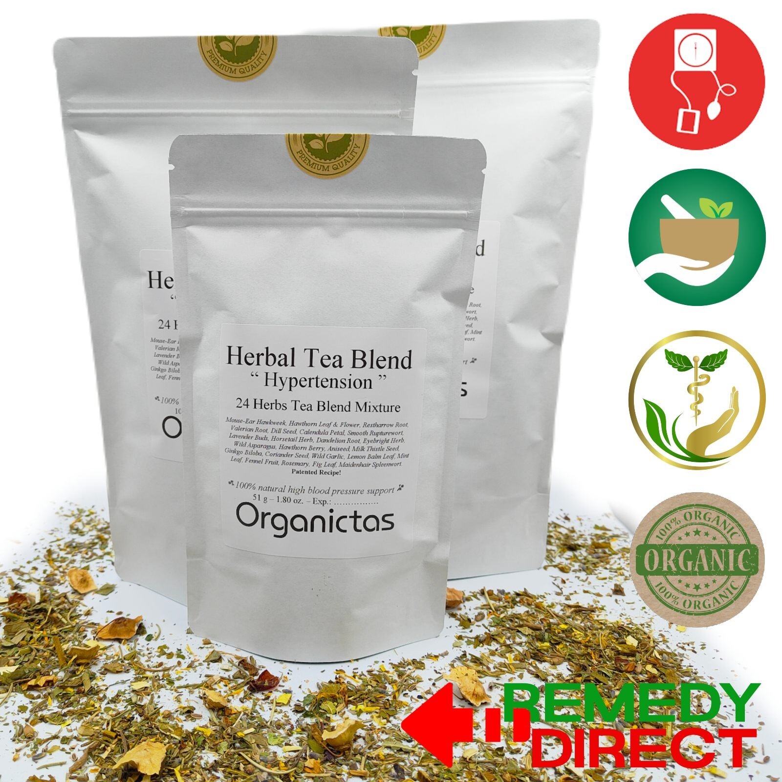 Best HYPERTENSION TEA – A Tea good for Hypersension 24 organic Herbs Tea Blend