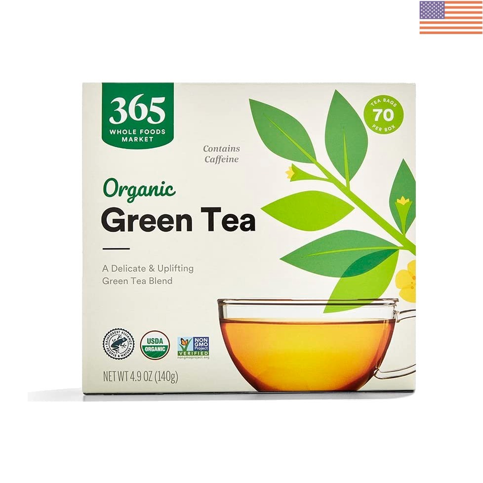 Organic Green Tea Bags, 70 Count – Energizing, Non-Sweet, Rich in Antioxidants