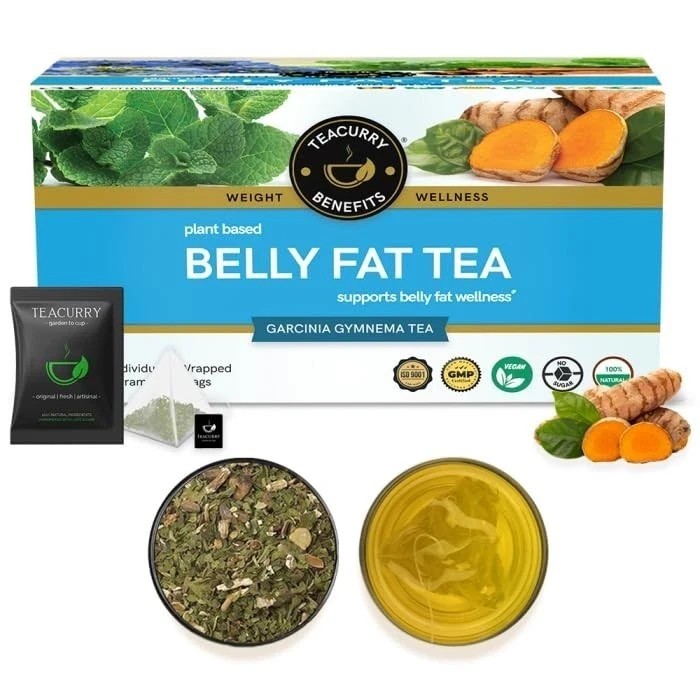 TEACURRY Belly Fat Tea 30 Bags Slimming Detox Herbal Weight Loss Tea