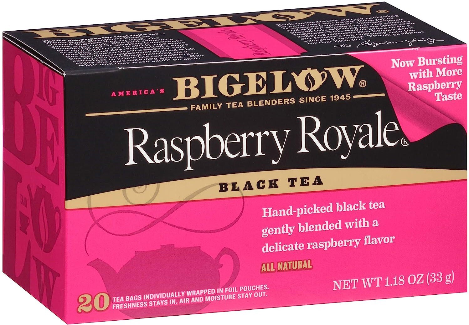 Bigelow Raspberry Royale Black Tea – 20 tea bags