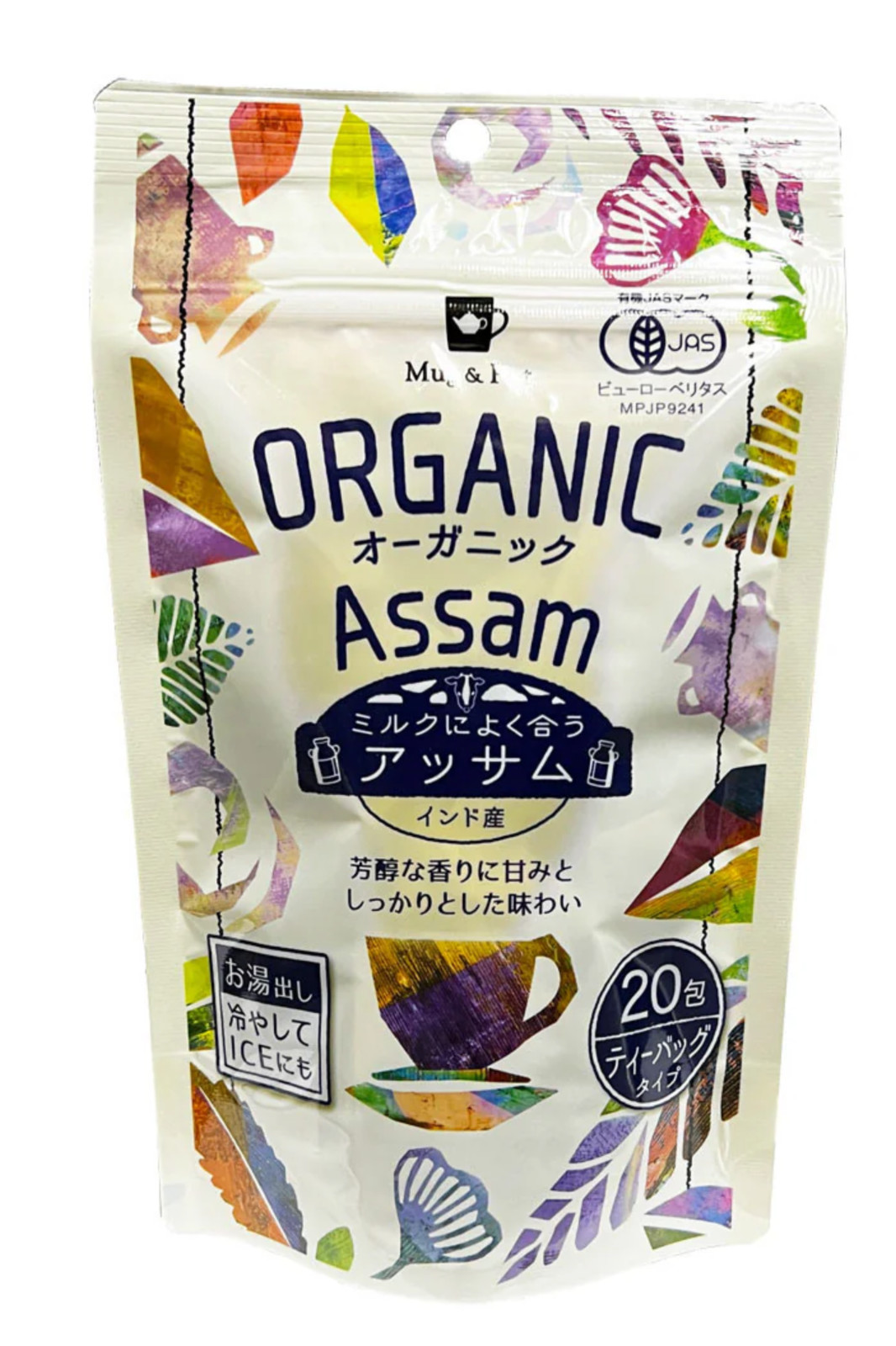 MUG & POT ORGANIC ASSAM BLACK TEA 20 TEA BAGS / 1.41 oz | Japan | Pack of One(1)