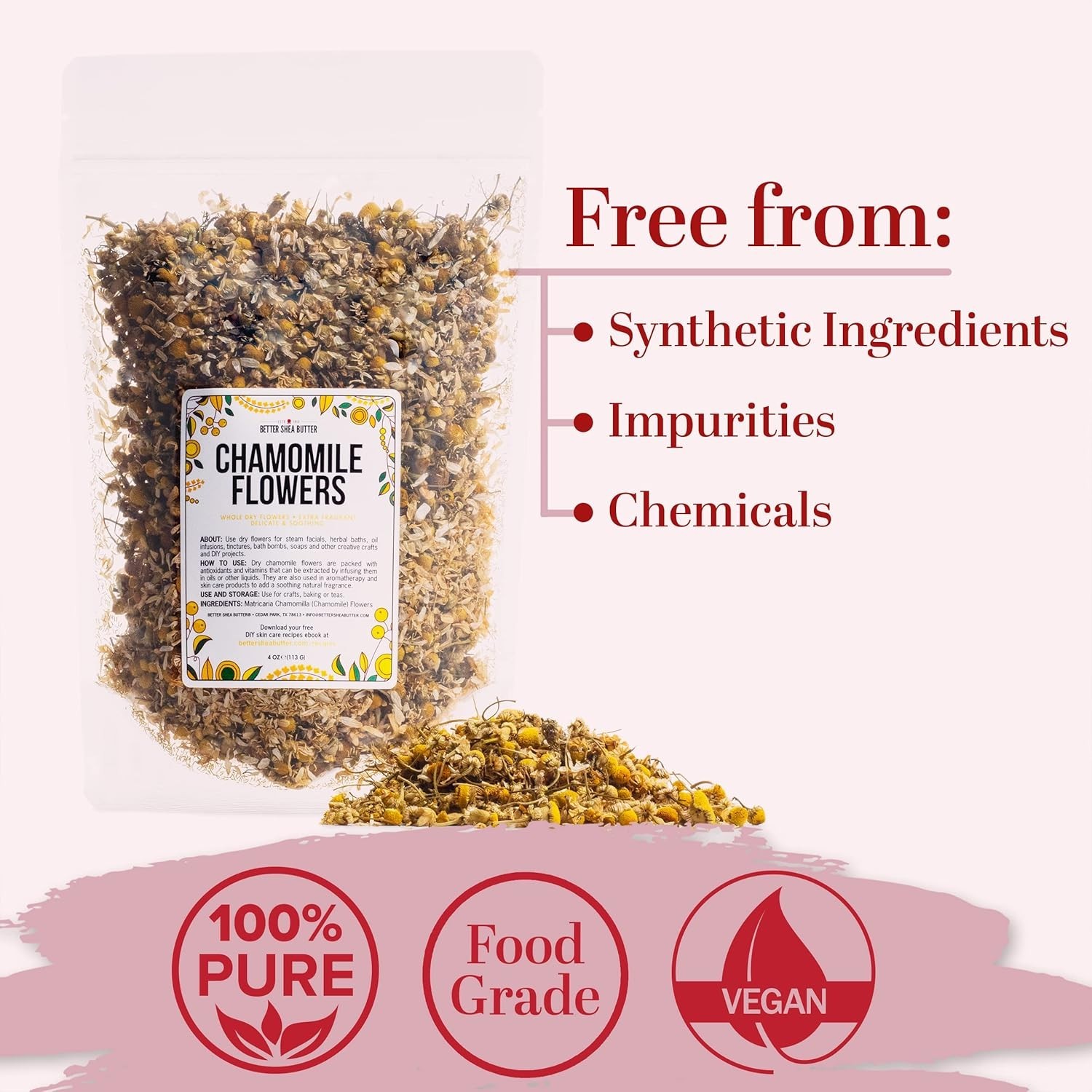 Dried Chamomile Flowers Bulk – Edible Dry Flowers for Relaxing Chamomile Tea …