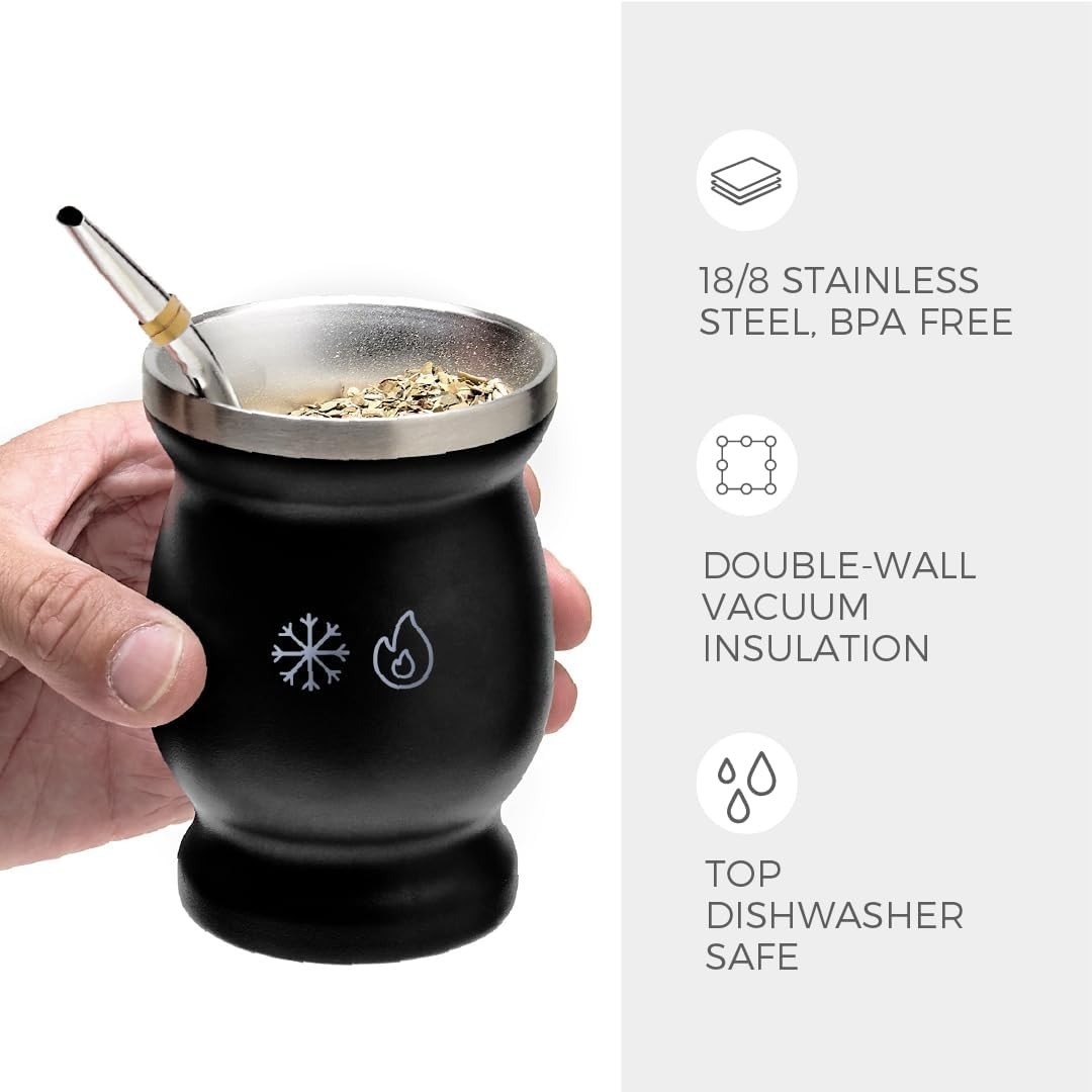 High-Quality Stainless Steel Yerba Mate and Bombilla Set – Gift-Ready & BPA-Free