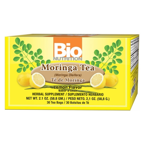 Moringa Tea Lemon 30 Bags By Bio Nutrition Inc