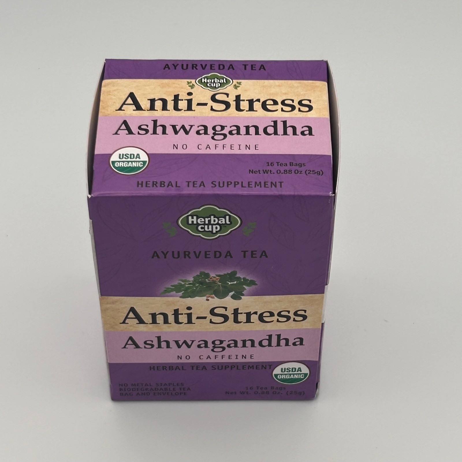 Herbal Cup Anti-Stress Ashwagandha Ayurveda Tea 16ct Organic Caffeine Free