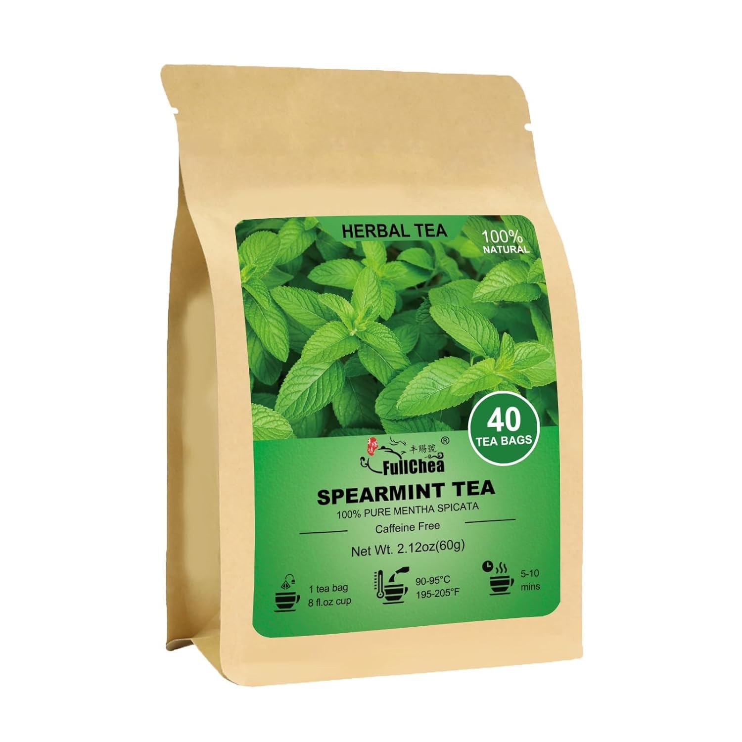 Refreshing Spearmint Tea Bags – 40 Count for Digestive Support & Relaxation