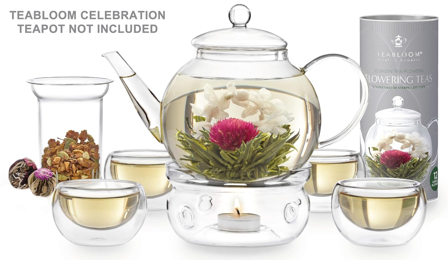 Flowering Tea – 12 Unique Varieties of Fresh Blooming Tea Flowers – Hand-Tied Na