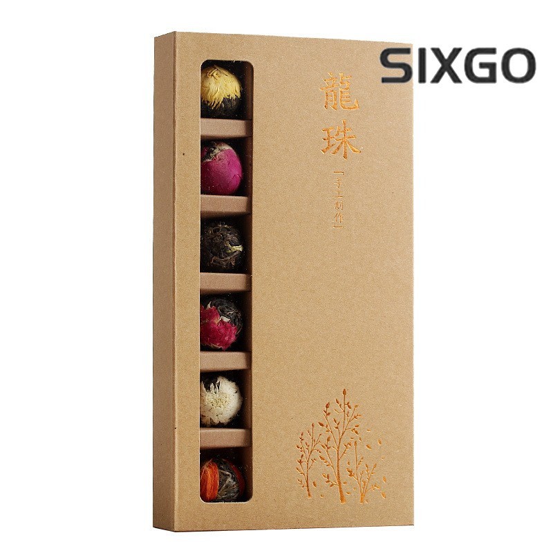 140g Yunnan Pu’er Raw Tea 18 Pcs Handmade Dragon Ball Flower Tea Gift Box Set