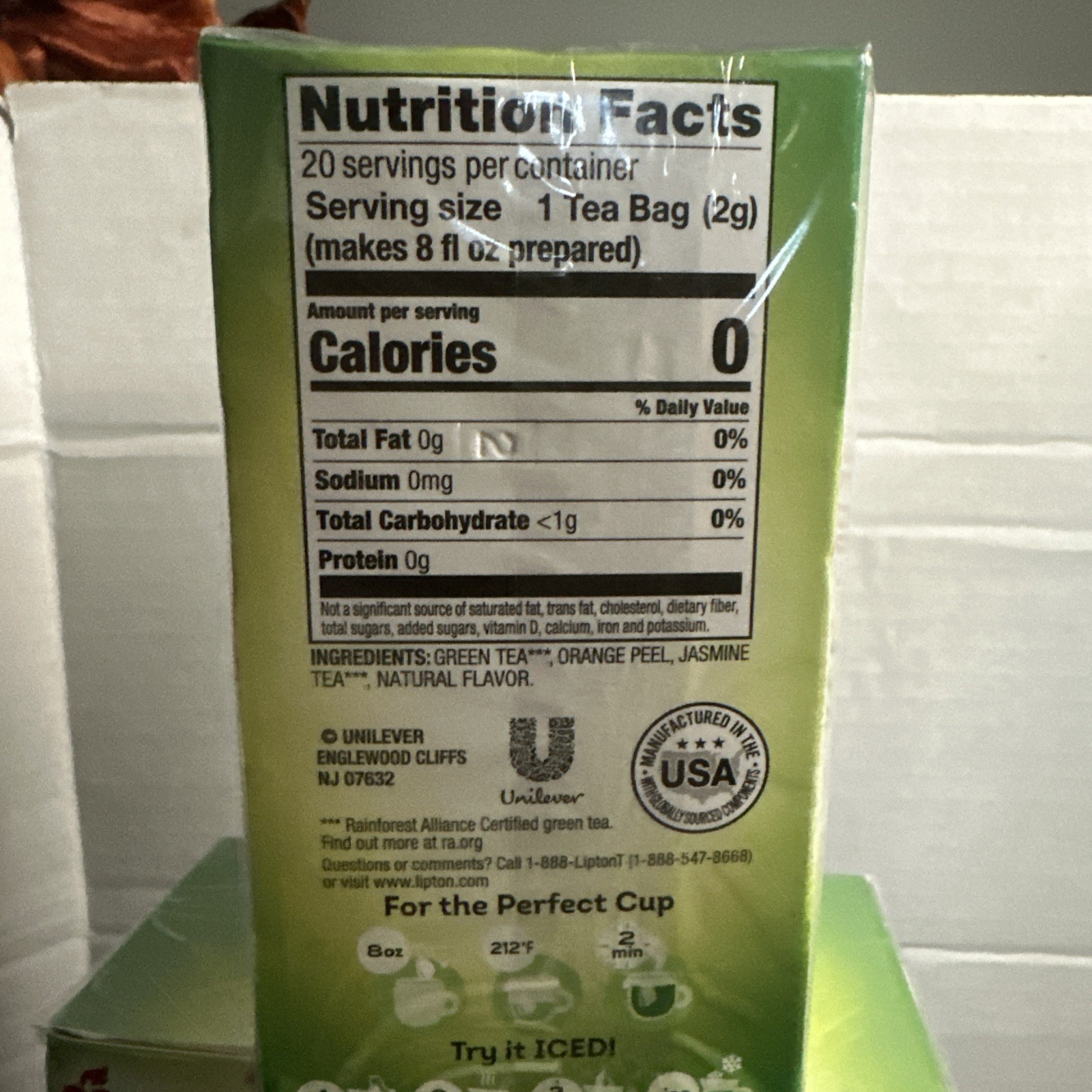 4 Lipton Green Tea Orange Passionfruit Jasmine 20 Ct Tea Bag (Read) discontinued
