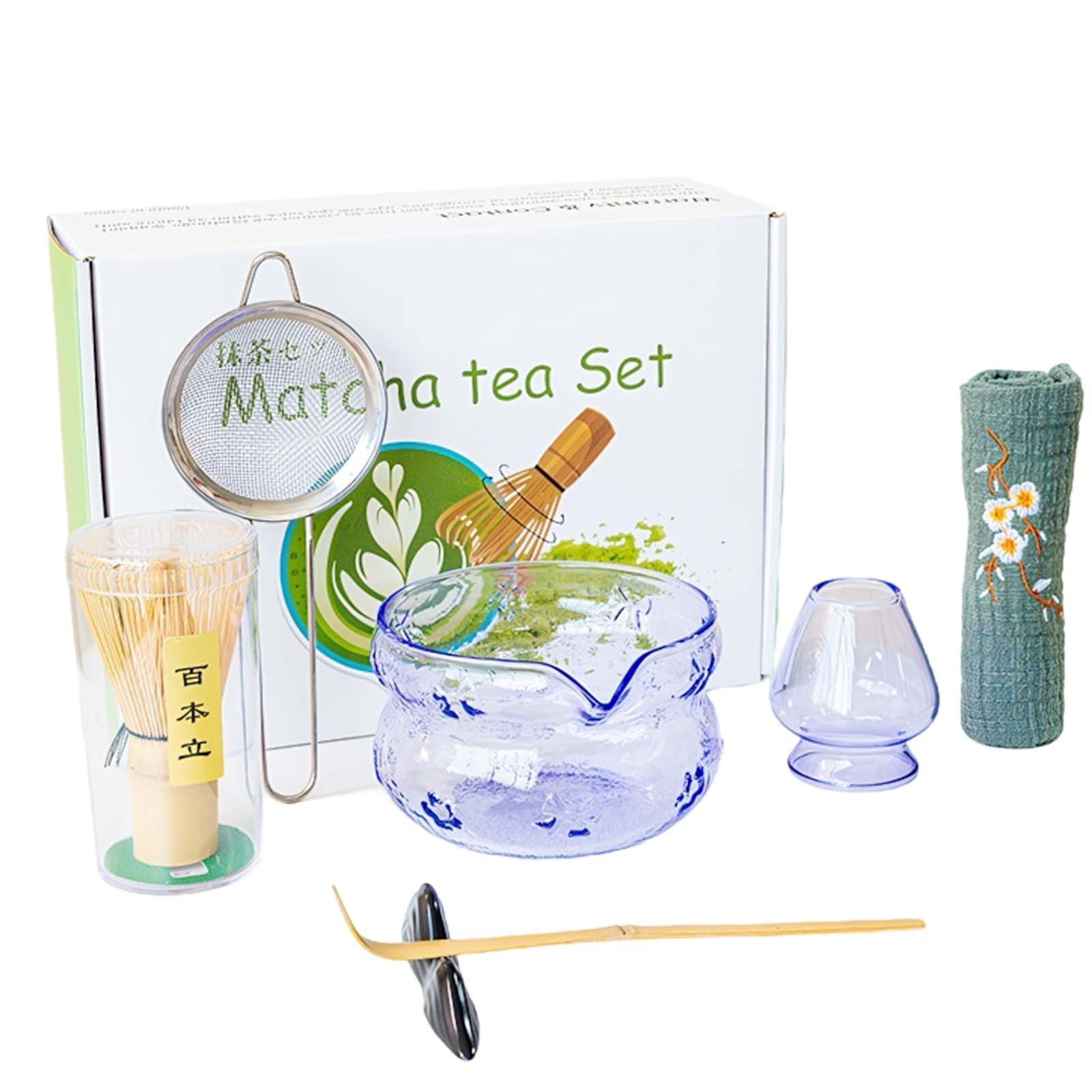 7Pcs Japanese Matcha Set Matcha Bowl with Pouring Spout Matcha Whisk Tea Scoop
