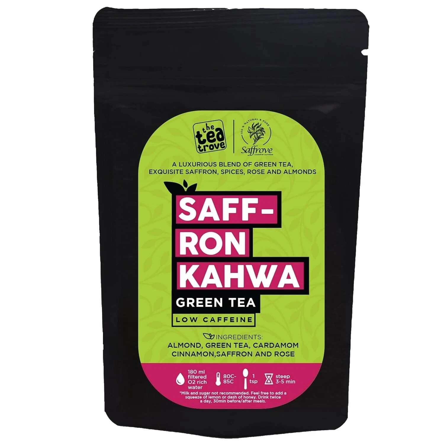 The Tea Trove – Kashmiri Kahwa Green Saffron Tea 50g Free Shipping World Wide