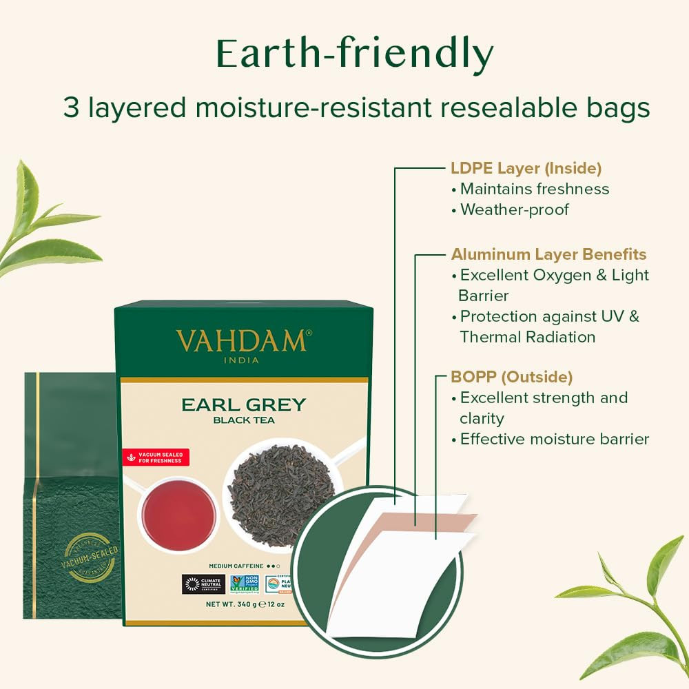 , Earl Grey Tea Loose Leaf 170+ Cups (340G/12Oz) Citrusy & Delicious Black Tea B