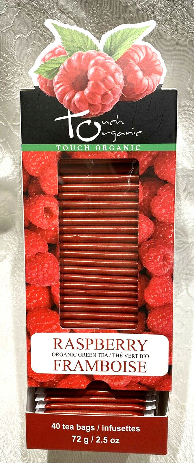 Touch Organic Raspberry Green Tea Bags 40 2.5 oz 840011102832