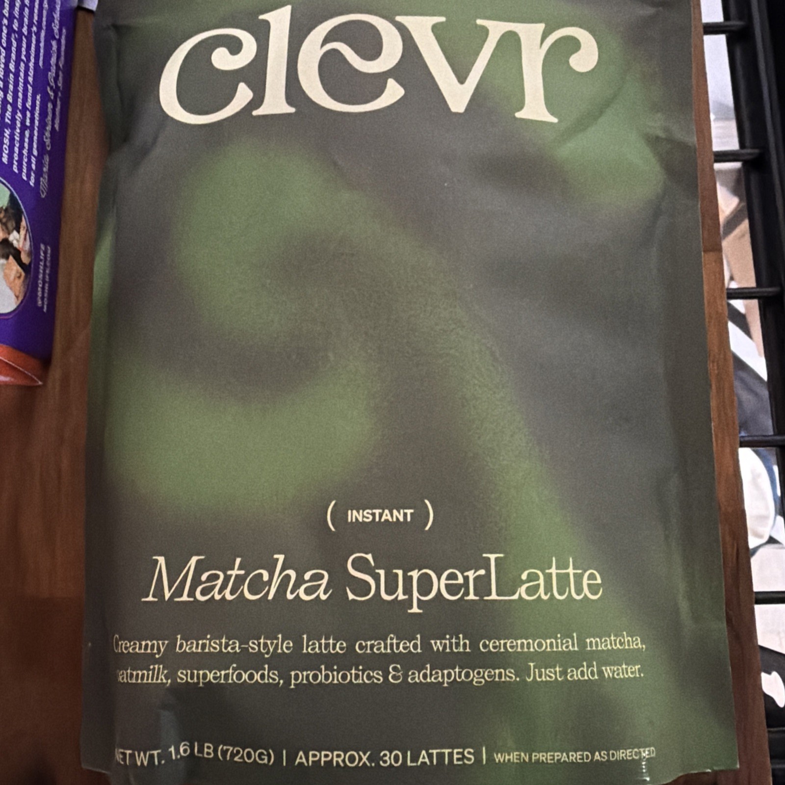 Clevr Blends Organic Matcha Green Tea Latte Instant Grade 30 Lattes Exp 12/25