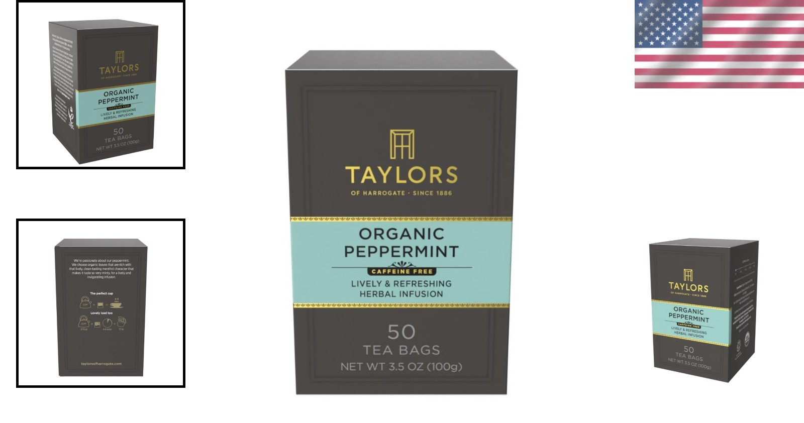 50 Count Organic Peppermint Tea Bags – Refreshing Herbal Delight, All-Natural