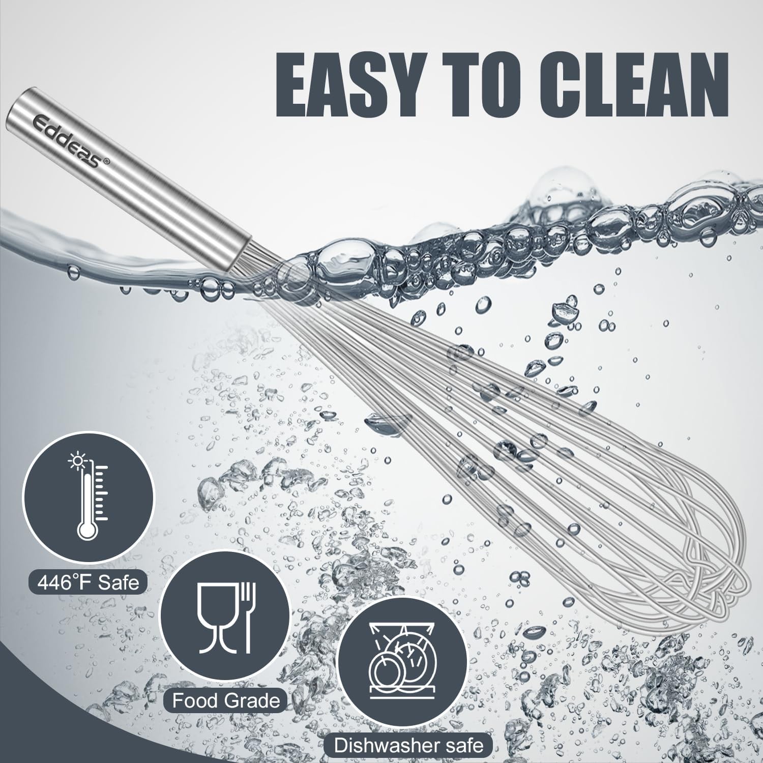 17in Large Whisk,Heavy Duty whisk, Stainless Steel whisk 17 inch, Silver 1Pcs