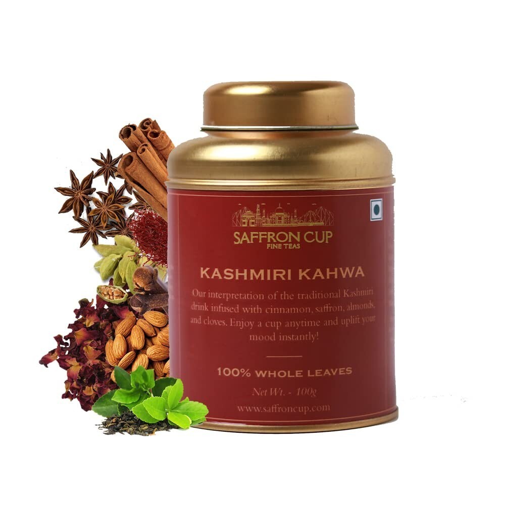 Saffron Cup | Kashmiri Kahwa | Green Tea 100 Gm ( 50 Cups) | Detox, Weight Loss