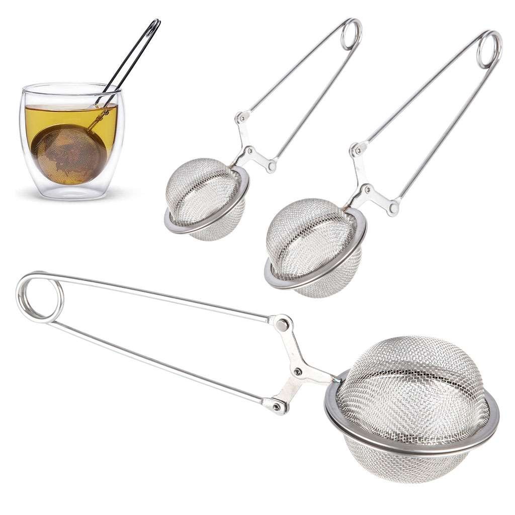 4 Packs Tea Mesh Stainless Steel Strainer with Handle Ball Shape Tea Infuser US