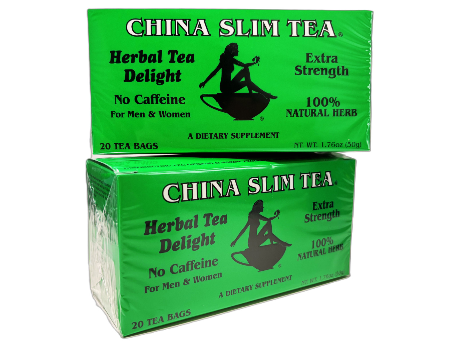 China Slim Tea Natural Herbal Tea No Caffeine 20 Teabags/Box (Pack of 2)
