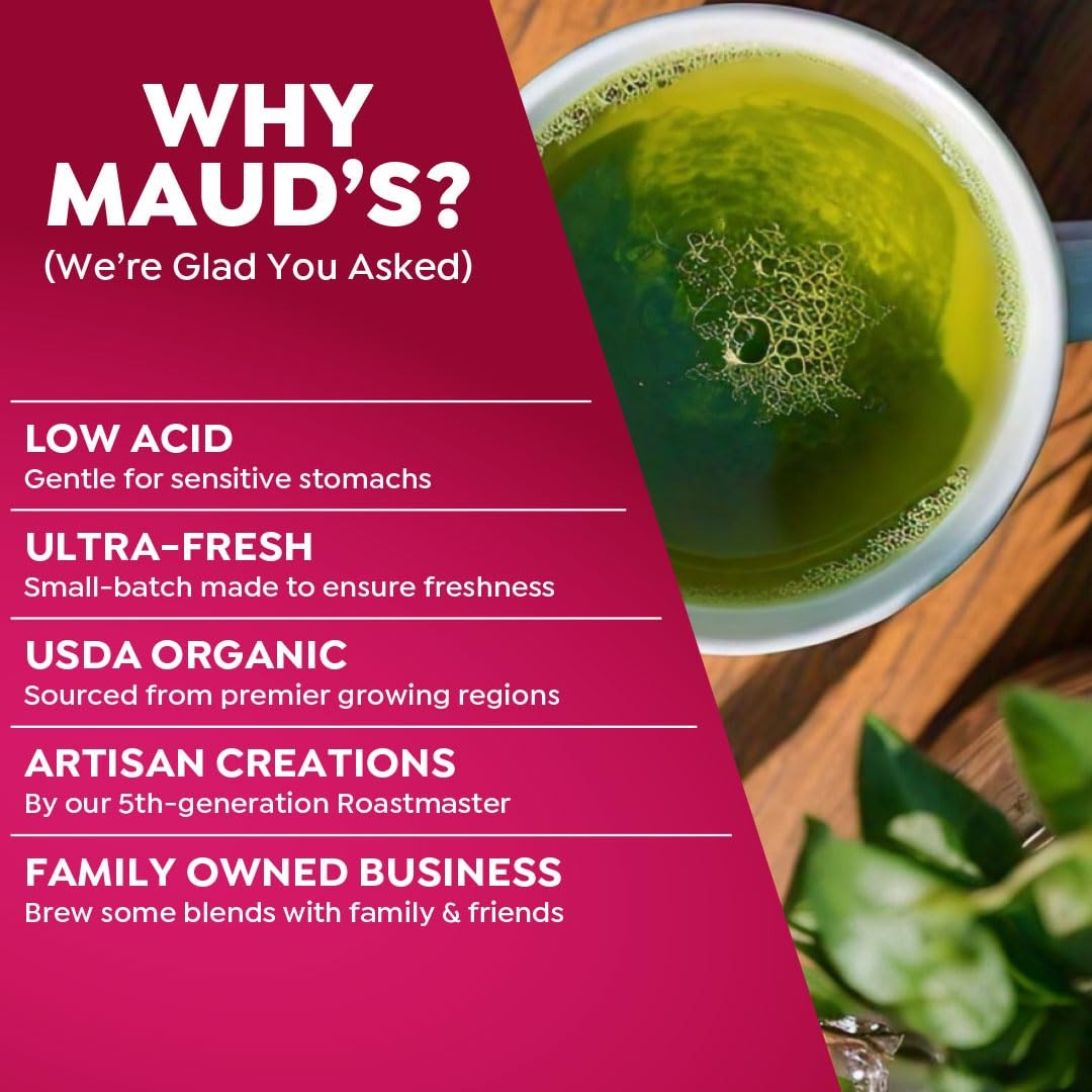 Maud’s Organic Matcha Green Tea Pods, 24 ct, Recyclable 24 Count (Pack of 1)